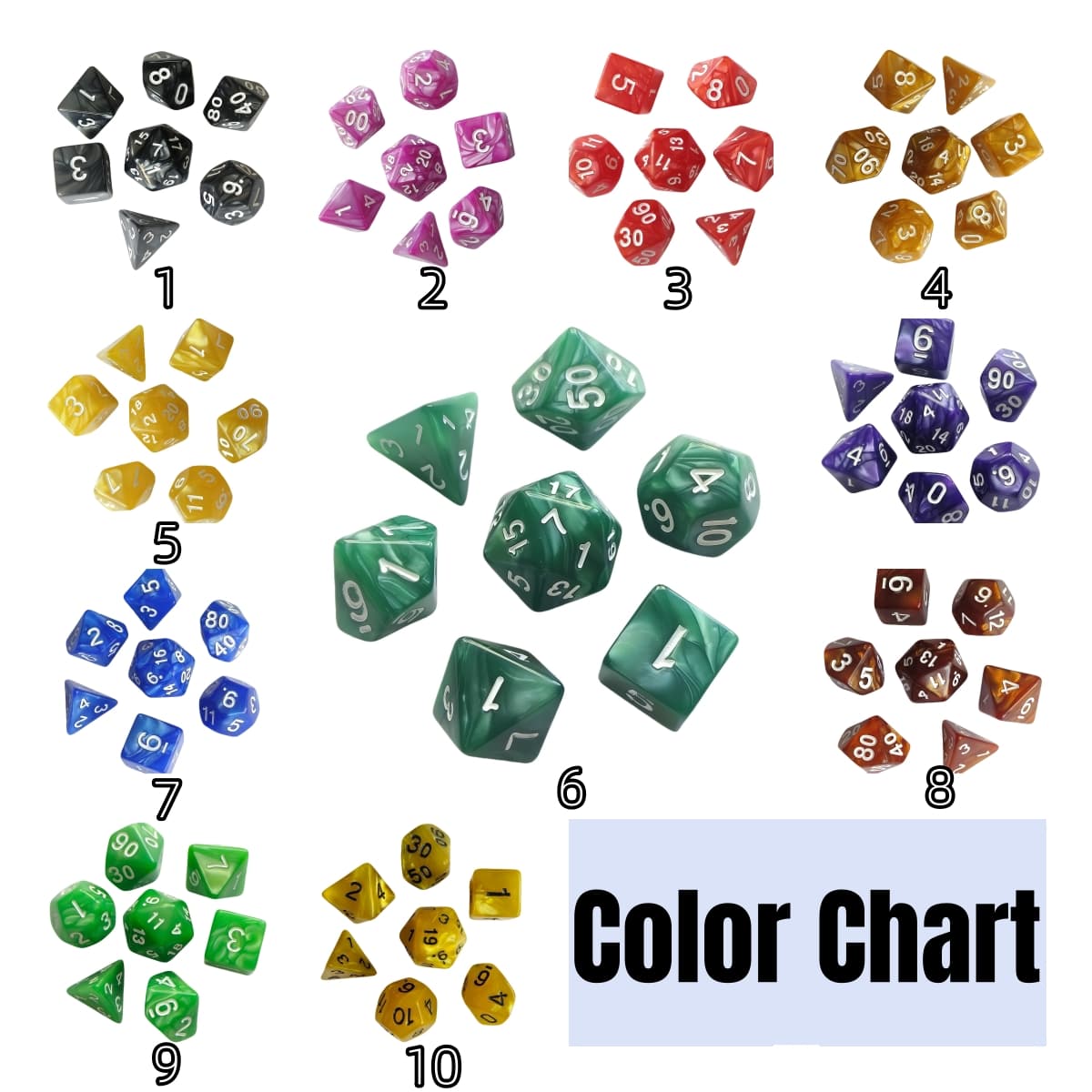 Acrylic Dice Matte Pearl Economy Polyhedral DnD D&D Dice Set