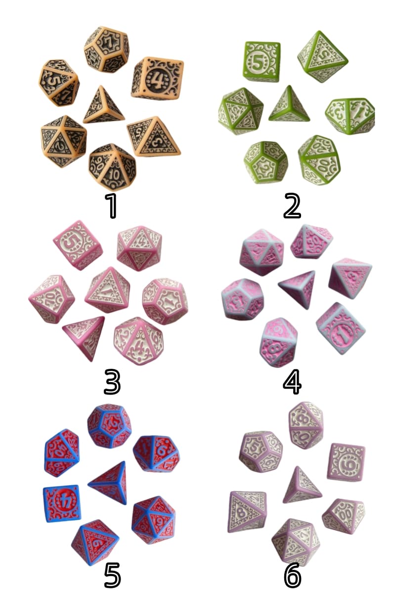 Acrylic Dice Openwork Number Cutout Polyhedral DnD D&D Dice Set