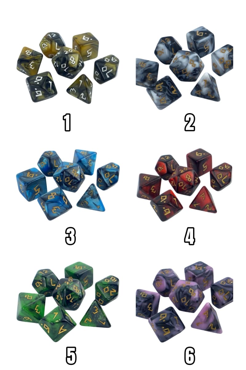 Acrylic Dice Two-Tone Polyhedral DnD D&D Dice Set