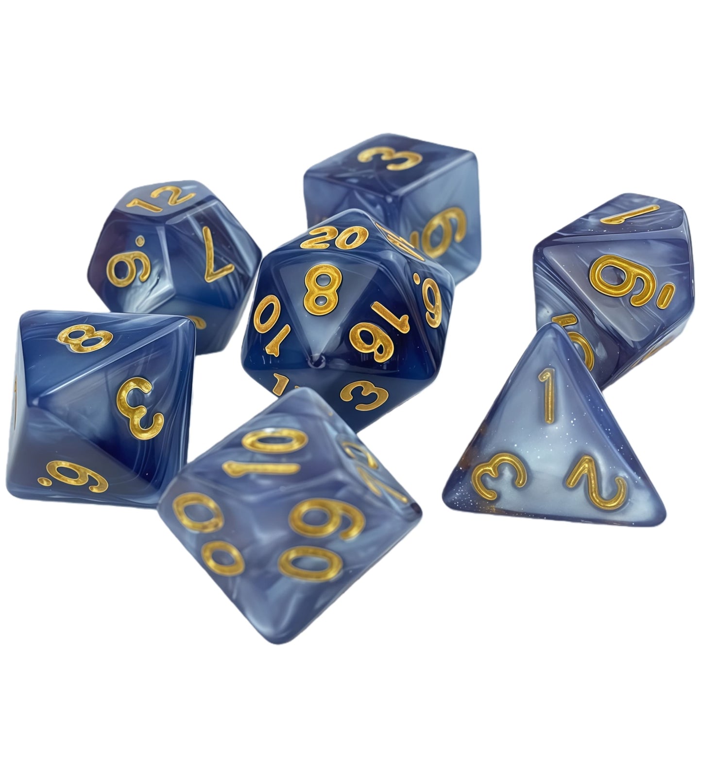 Acrylic Dice Bi-color Polyhedral Dice DnD D&D Dice Set
