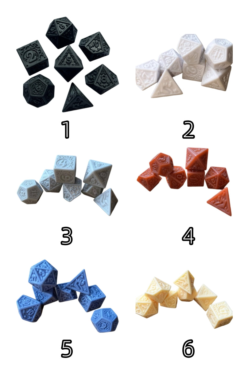 Acrylic Dice Retro Openwork Polyhedral DnD D&D Dice Set