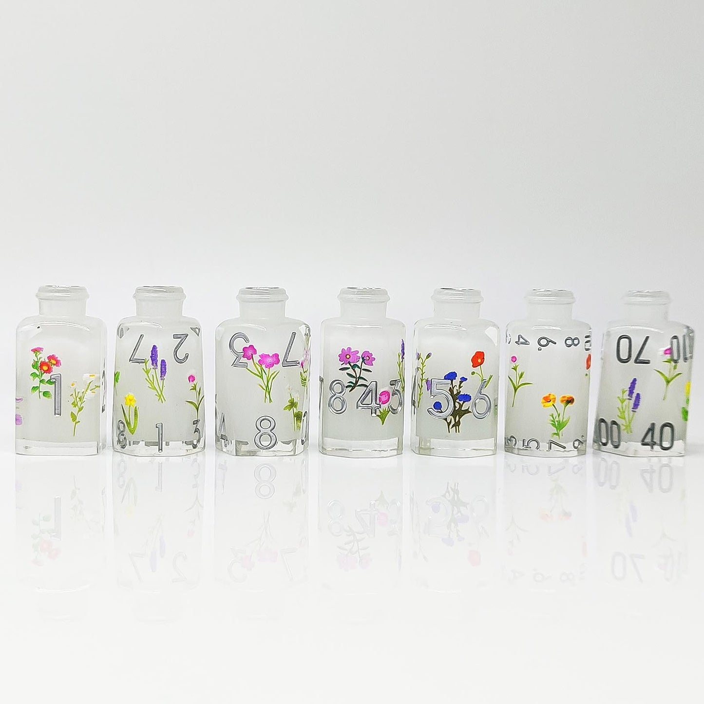 Resin Dice Irregular Potion Bottle DnD D&D Dice Set