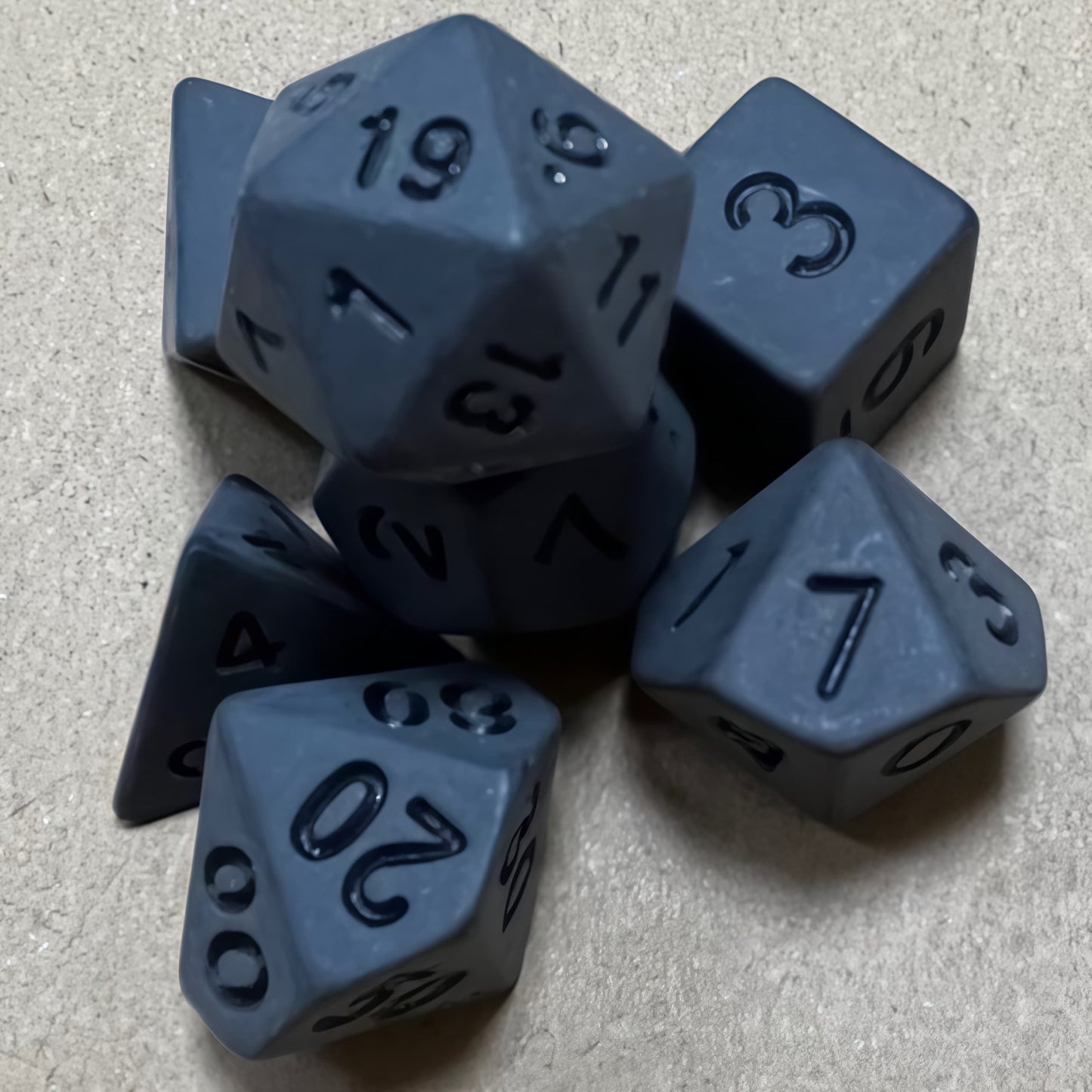 Acrylic Dice Solid Black Uninked Polyhedral Acrylic Dice