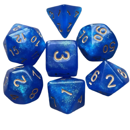 Acrylic Dice ‌Glitter Polyhedral DnD D&D Dice Set