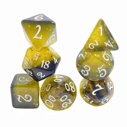 Acrylic Dice Duo-Tone Layered Polyhedral DnD D&D Dice Set