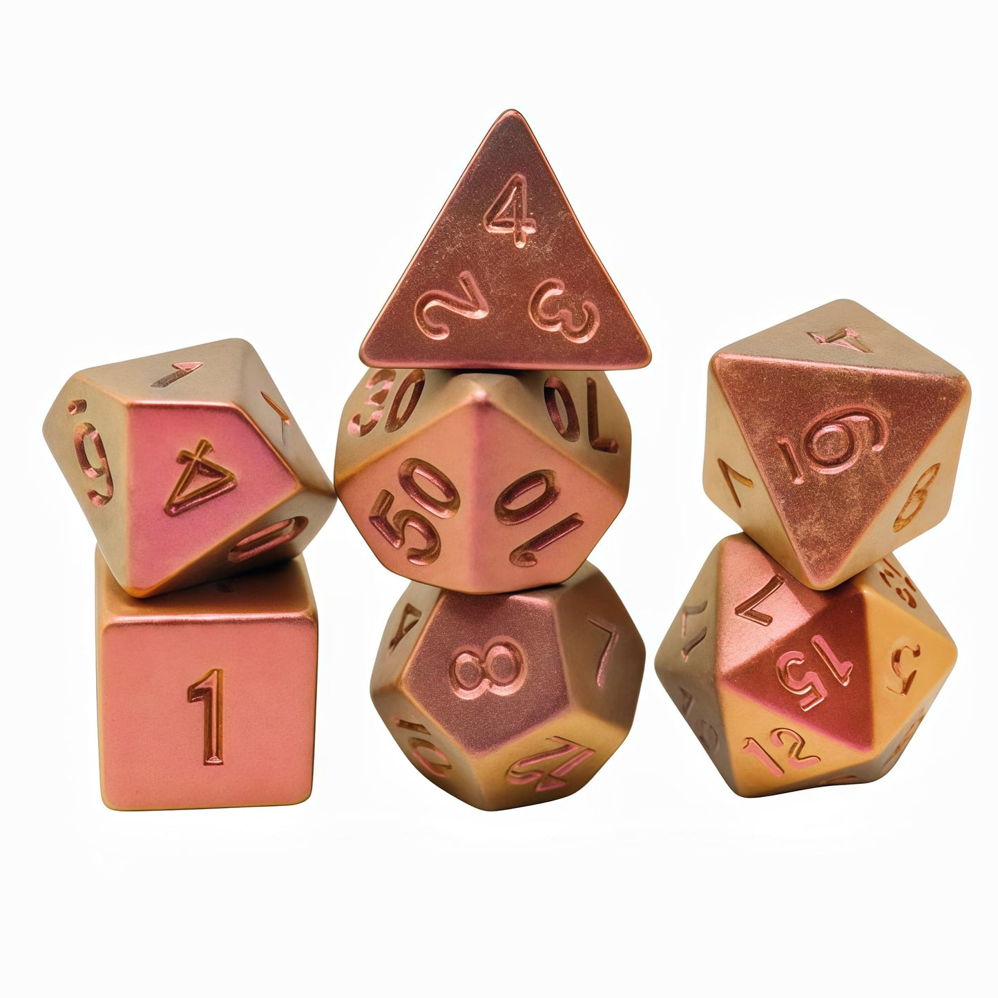 Acrylic Dice ‌Rainbow Electroplated Metallic Polyhedral DnD D&D Dice Set