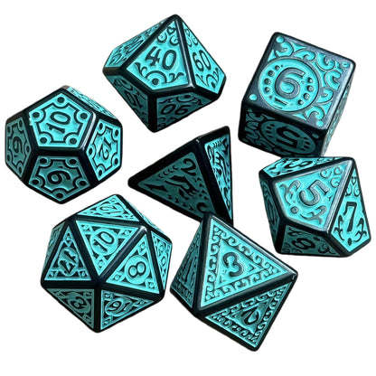 Acrylic Dice ‌New Retro Openwork Polyhedral DnD D&D Dice Set
