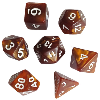 Acrylic Dice Matte Pearl Economy Polyhedral DnD D&D Dice Set