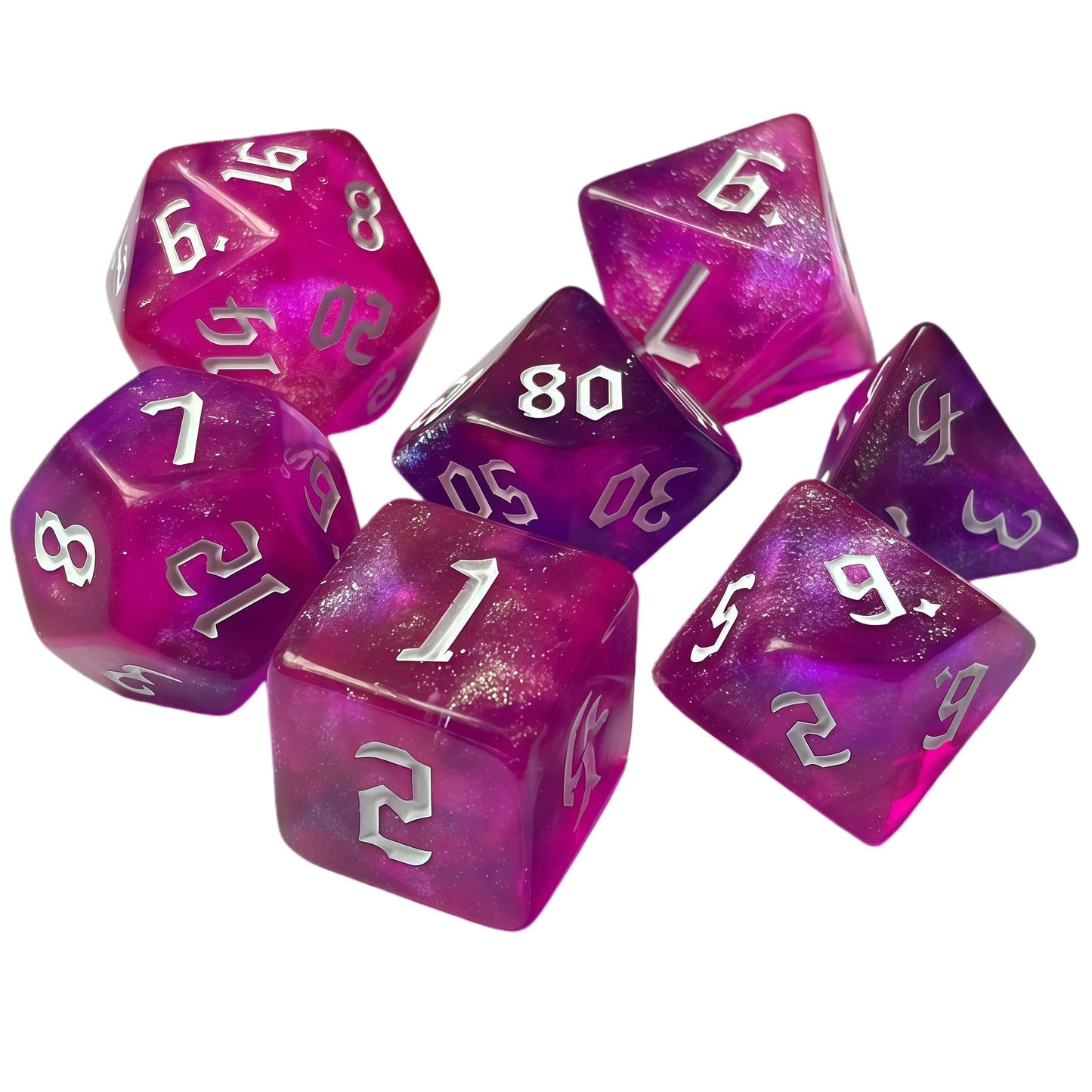 Acrylic Dice ‌New Duo-Shift Chameleon Polyhedral DnD D&D Dice Set