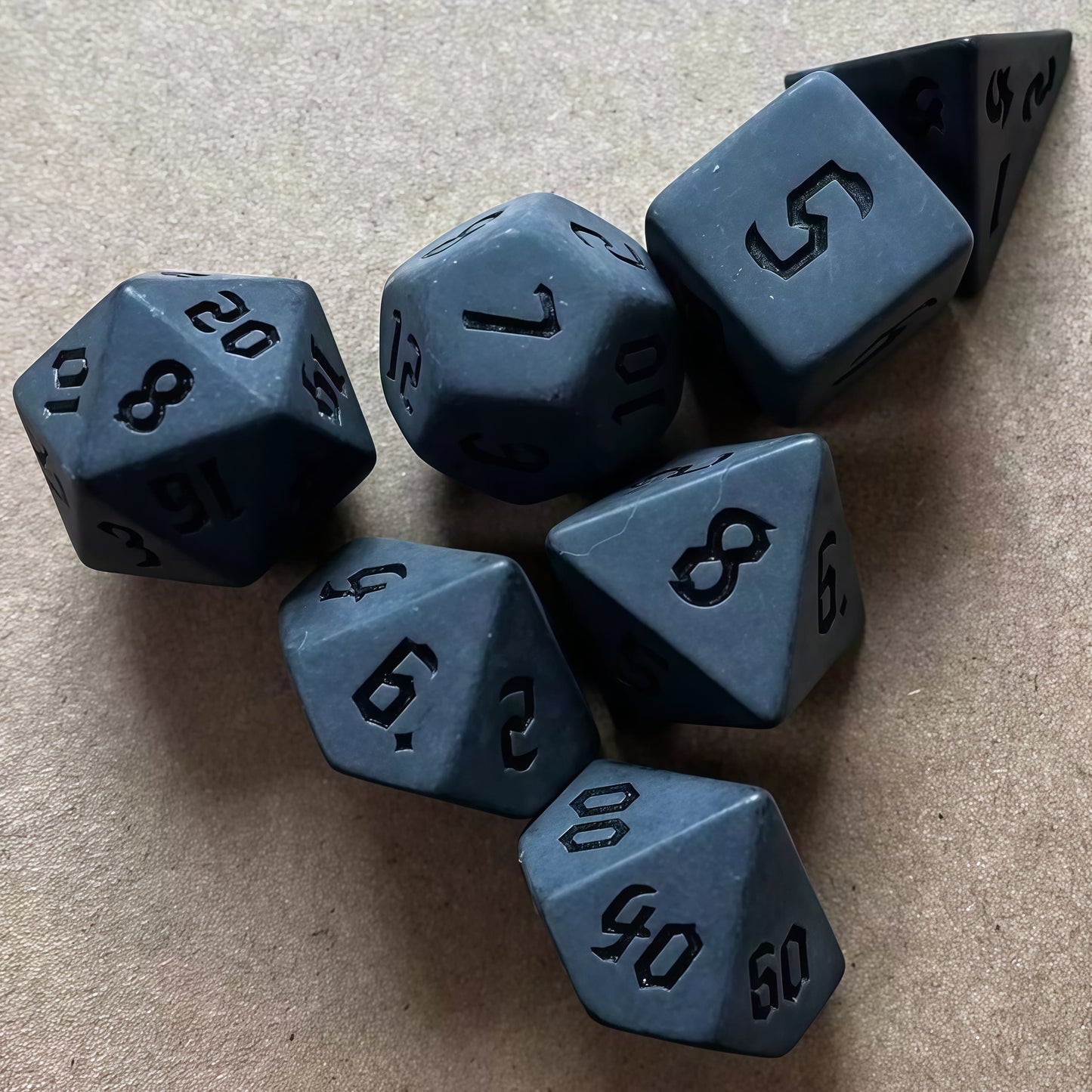 Acrylic Dice Solid Black Uninked Polyhedral Acrylic Dice