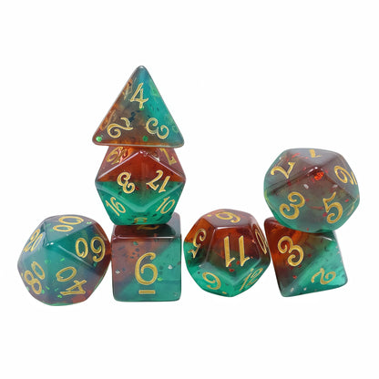 Acrylic Dice Duo-Tone Layered Polyhedral DnD D&D Dice Set