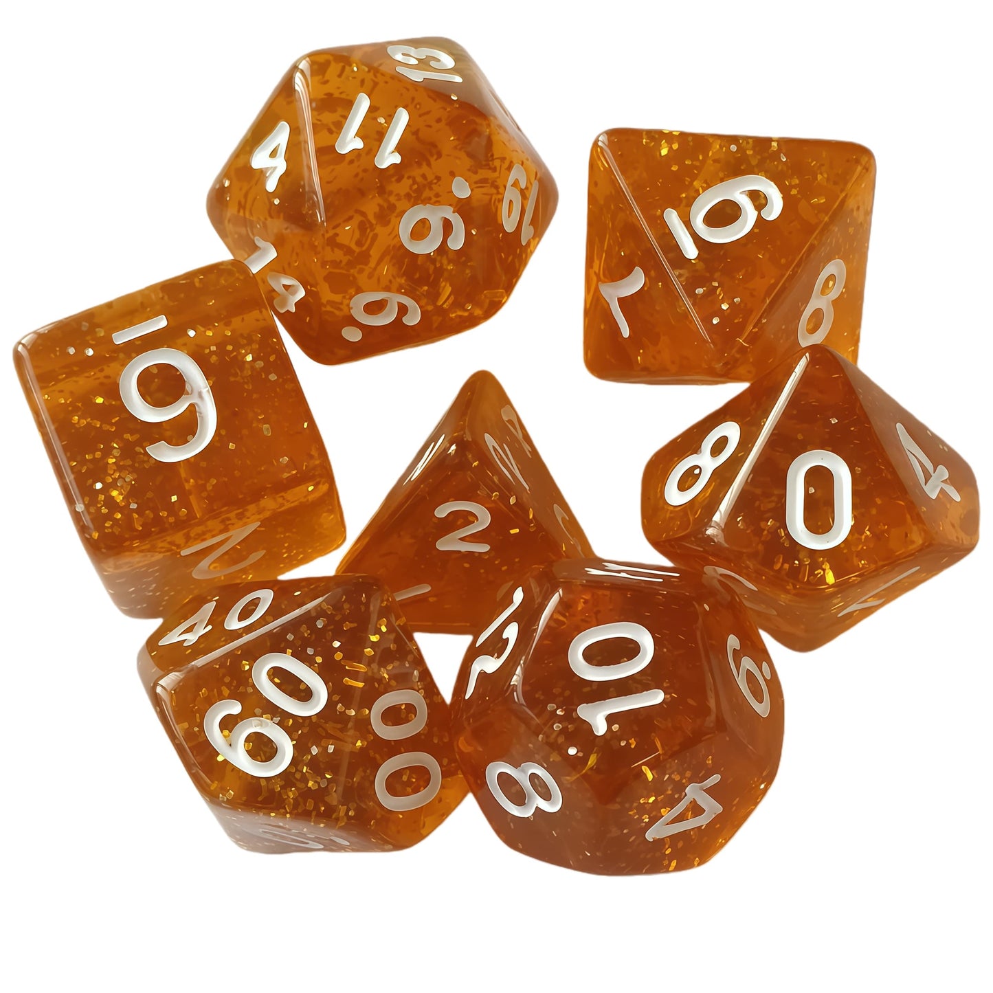 Acrylic Dice Verdant Camo Speckled Polyhedral DnD D&D Dice Set