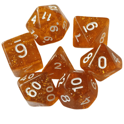 Acrylic Dice Verdant Camo Speckled Polyhedral DnD D&D Dice Set