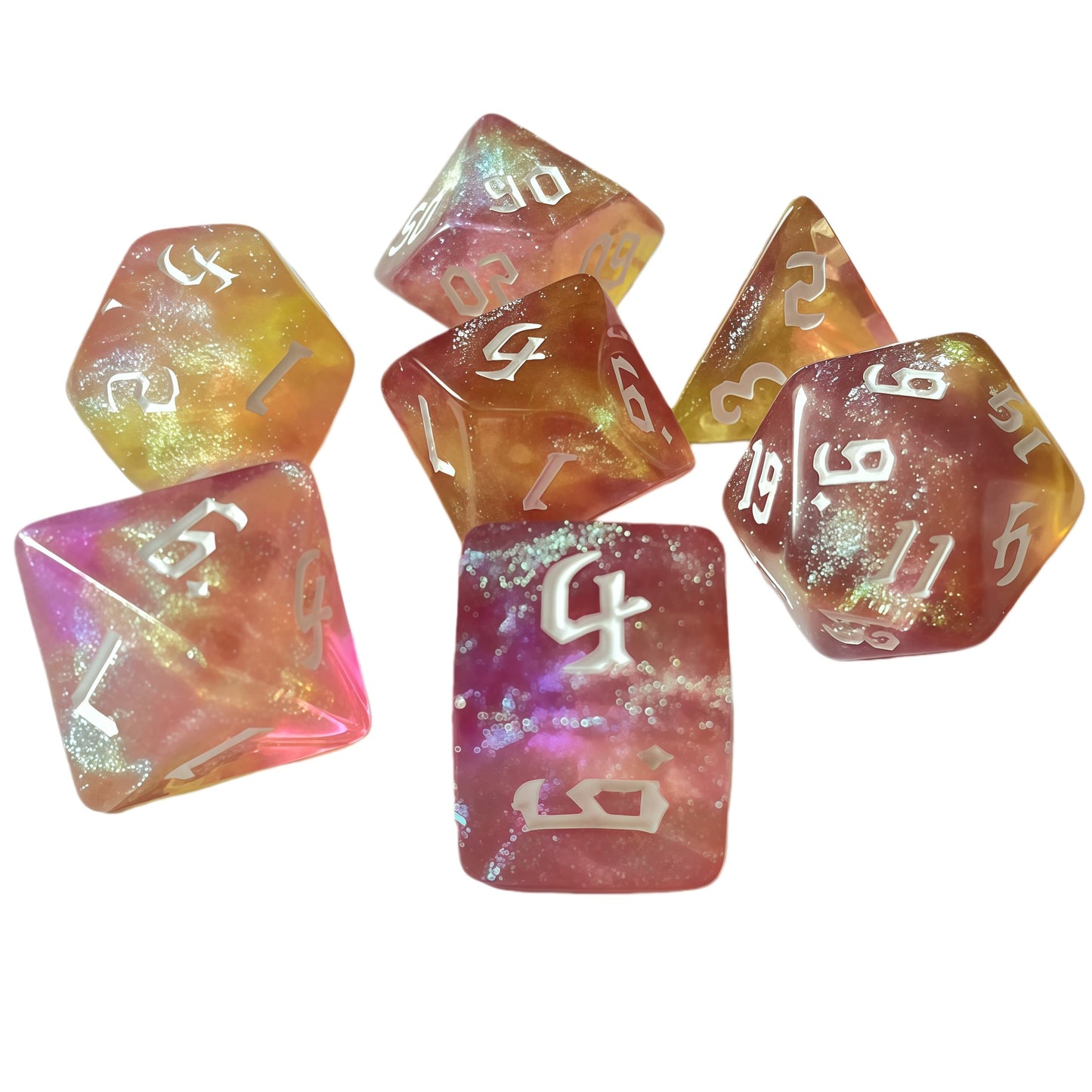 Acrylic Dice ‌New Duo-Shift Chameleon Polyhedral DnD D&D Dice Set