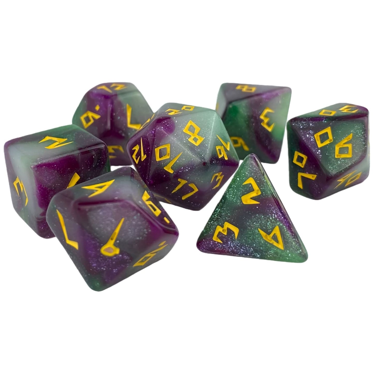 Acrylic Dice ‌Three-Color Iridescent Polyhedron DnD D&D Dice Set