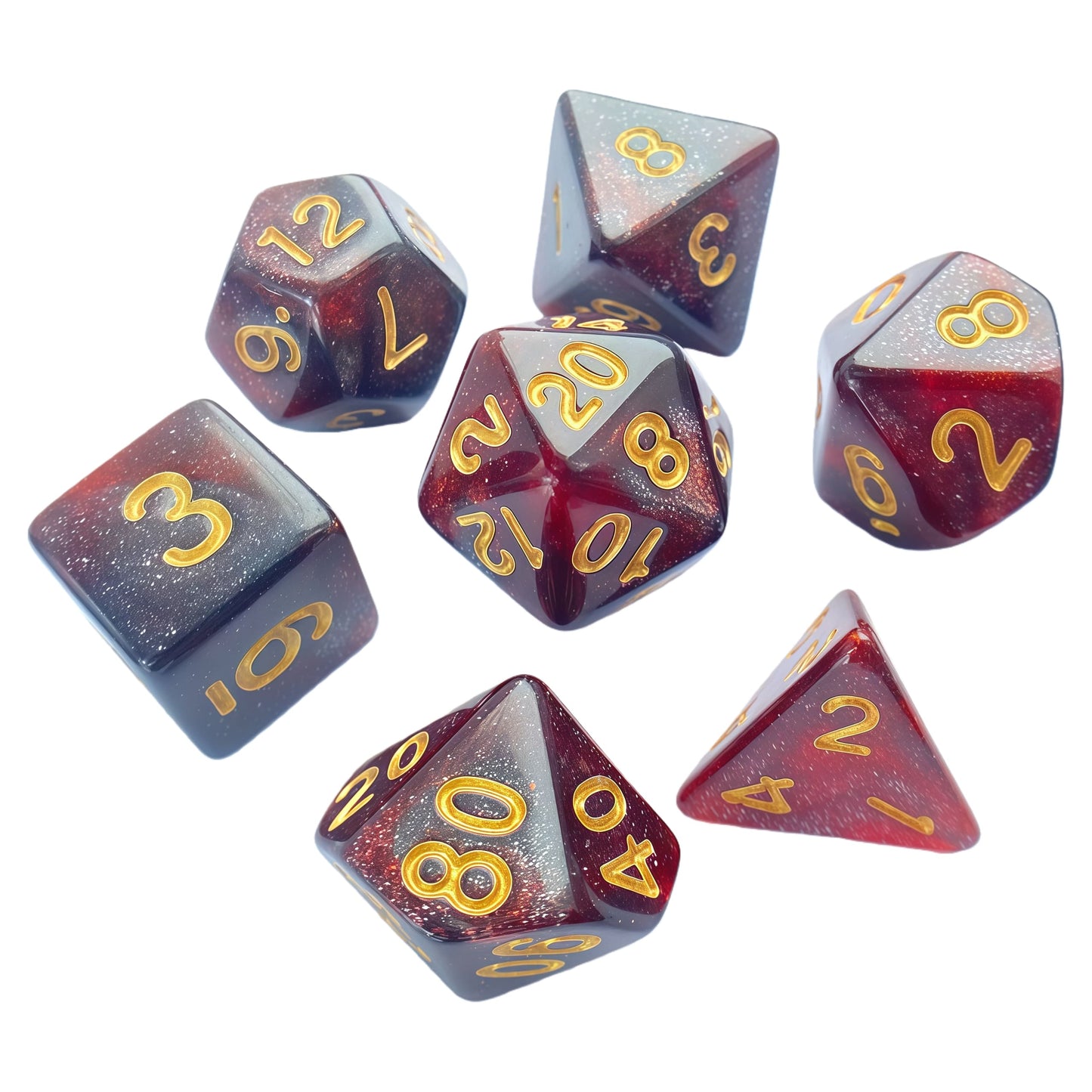 Ensemble de dés acryliques à double couleur pour jeux de rôle (D&amp;D)