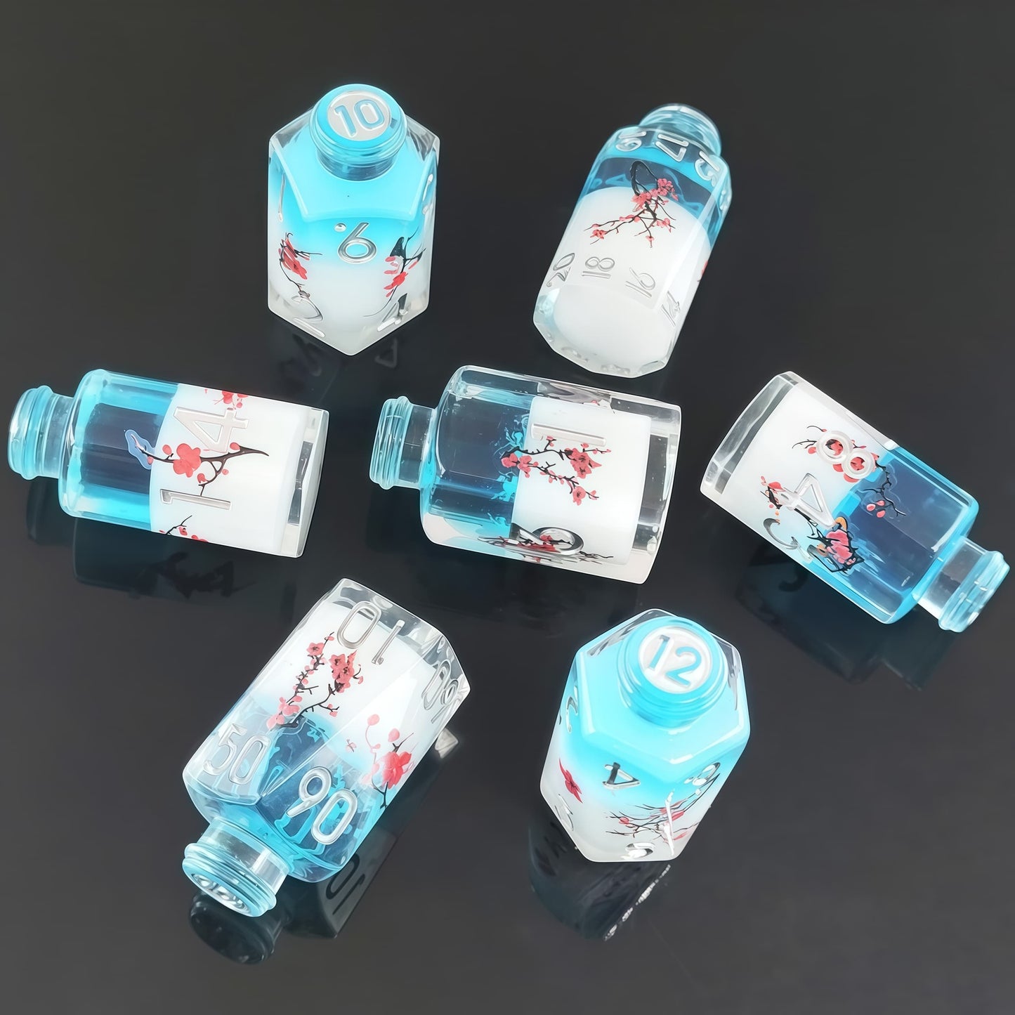 Resin Dice ‌Irregular Potion Bottle DnD D&D Dice Set