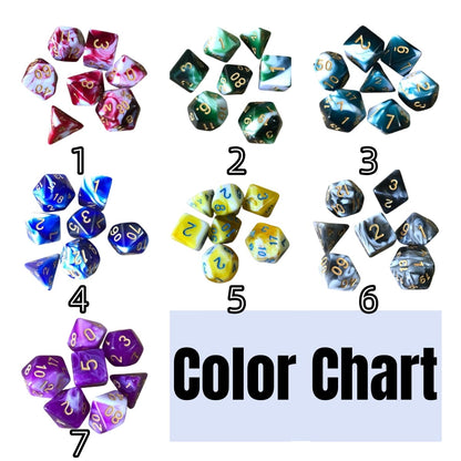 Acrylic Dice ‌New Duo-Tone Polyhedral DnD D&D Dice Set