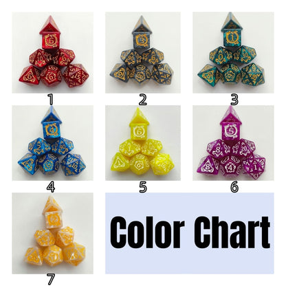 Acrylic Dice Dragon Scale Zodiac Polyhedral DnD D&D Dice Set