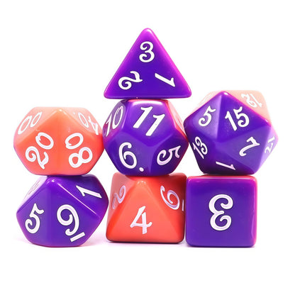 Acrylic Dice Duo-Tone Layered Polyhedral DnD D&D Dice Set