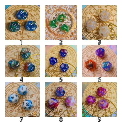 Acrylic Dice ‌D12-Sided Multi-Color Star Constellation Polyhedral DnD D&D Dice Set