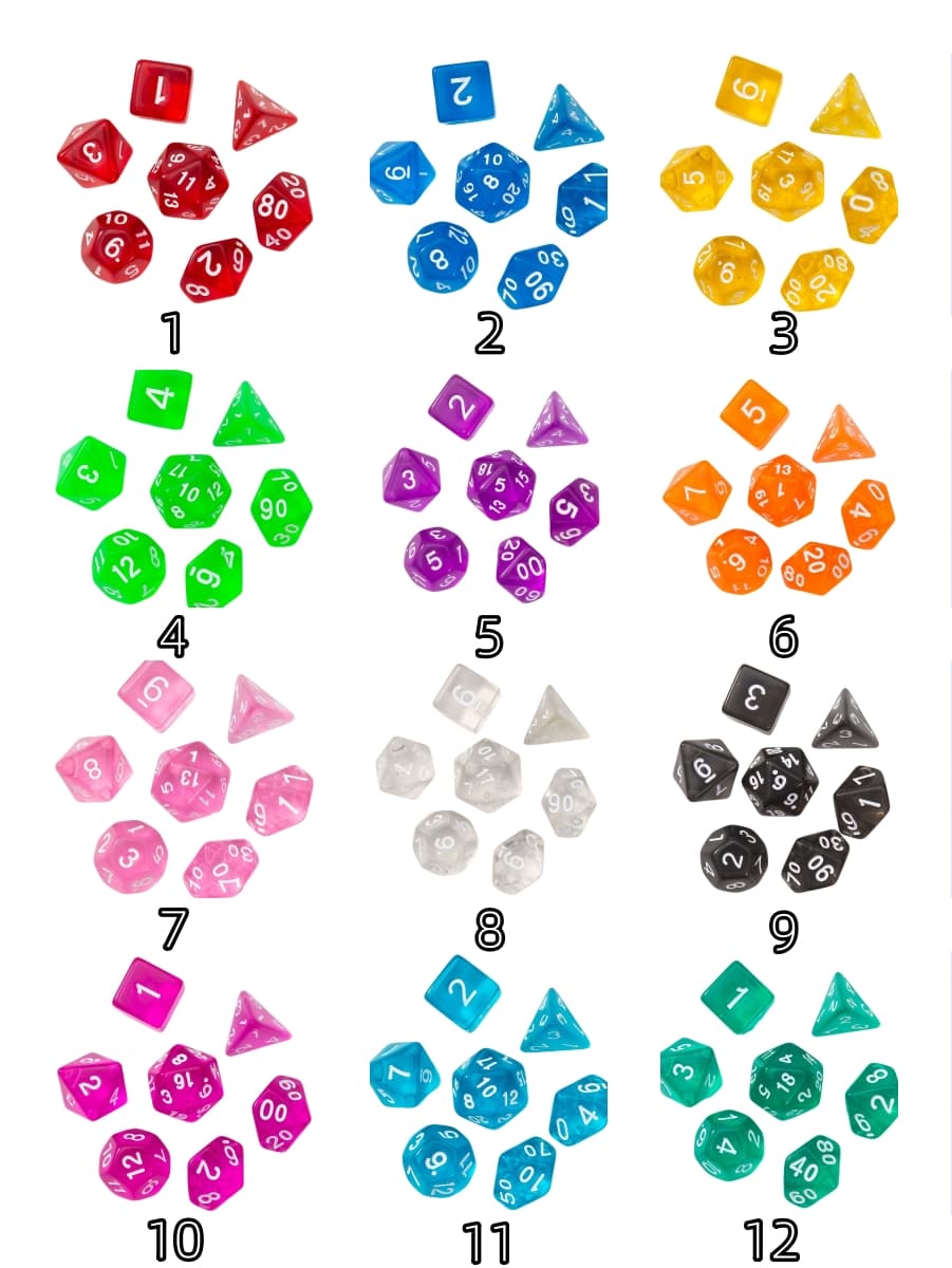 Acrylic Dice ‌‌New Crystal Clear Polyhedral ‌New Crystal Clear Polyhedral
