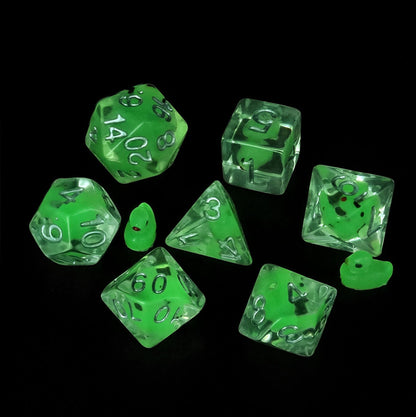 Resin Dice Cartoonish Two-Tone Yellow Duck Dice with DnD D&D Dice Set