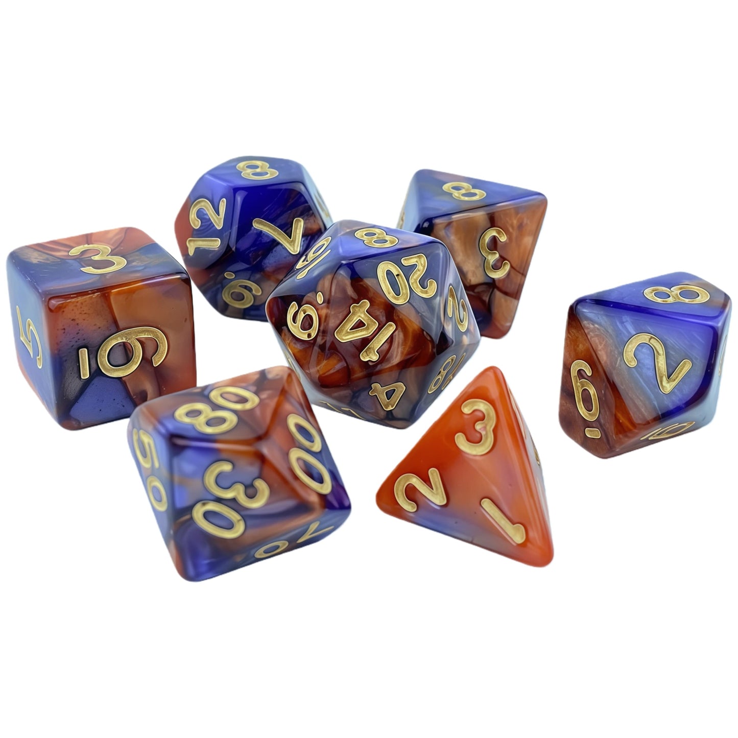 Acrylic Dice ‌Bi-color Polyhedral Dice‌ DnD D&D Dice Set