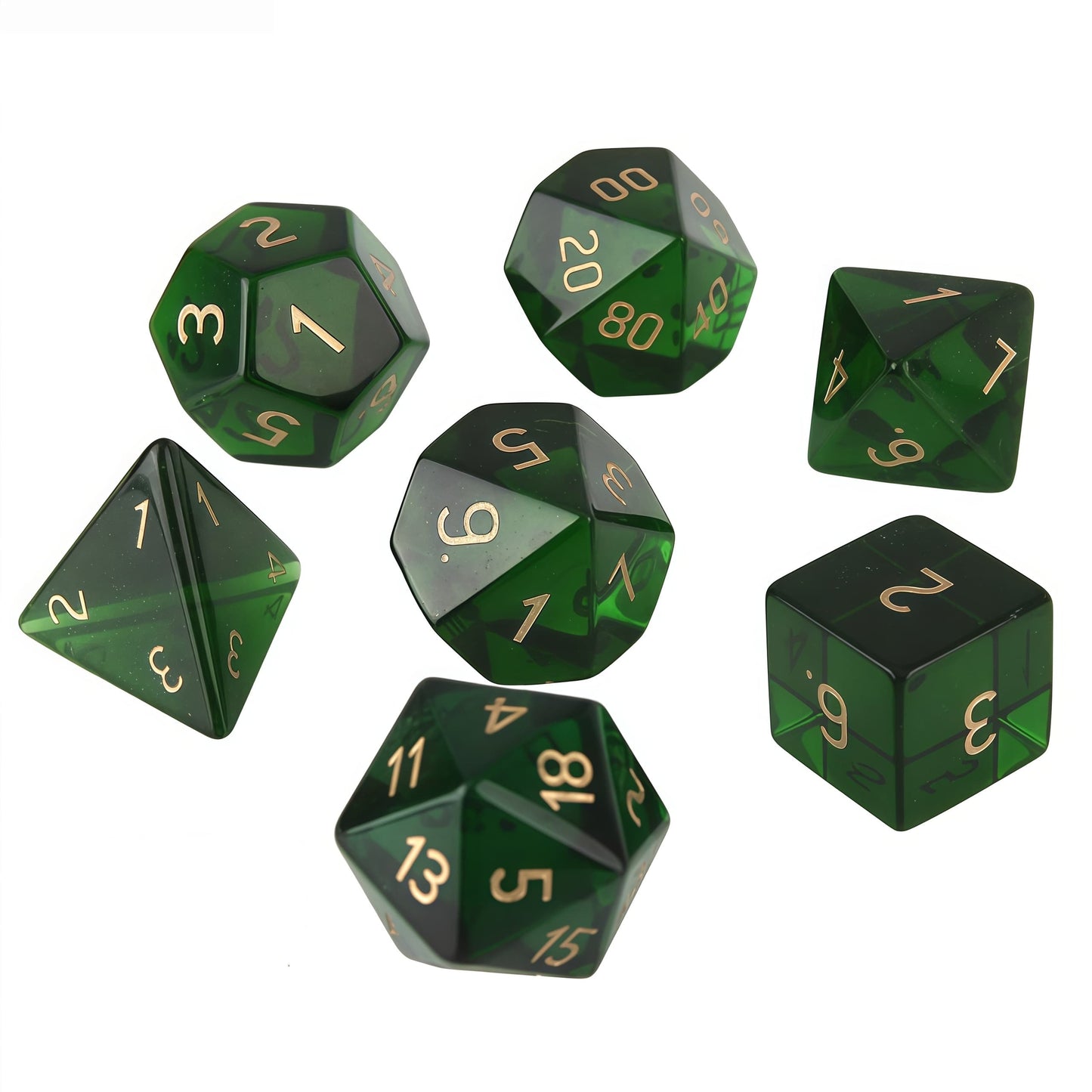 K9 Green Glass D&D Dice