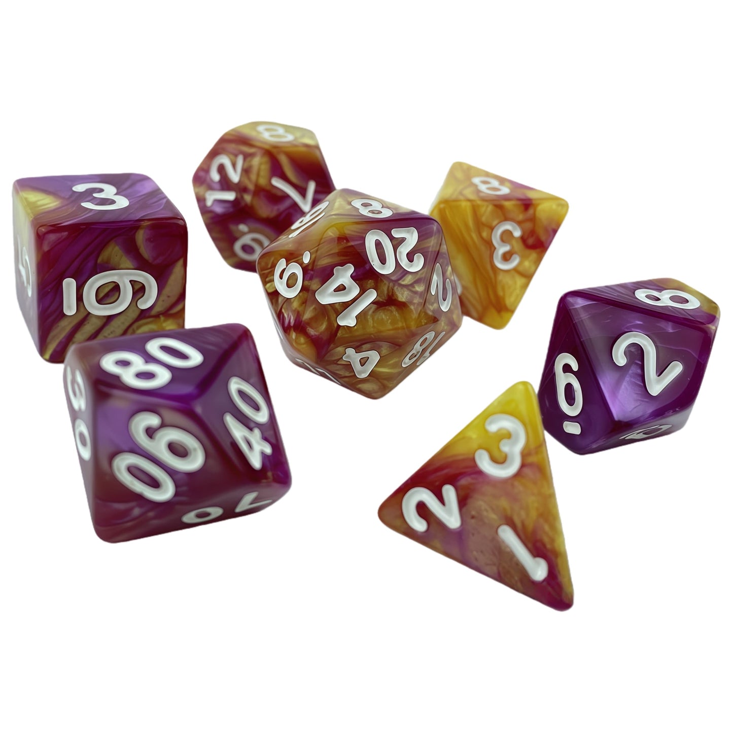 Acrylic Dice ‌Bi-color Polyhedral Dice‌ DnD D&D Dice Set