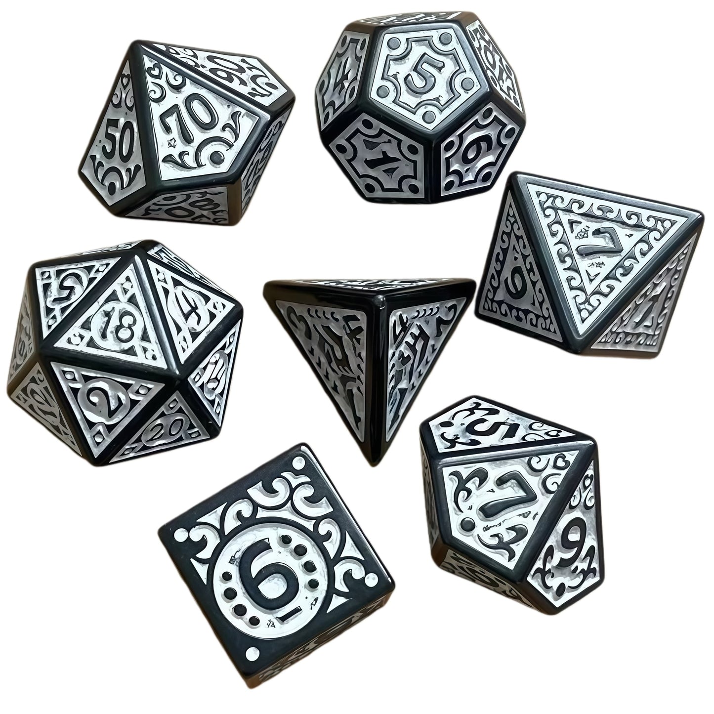 Acrylic Dice ‌New Retro Openwork Polyhedral DnD D&D Dice Set