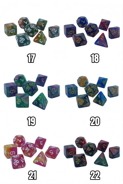 Ensemble de dés acryliques à double couleur pour jeux de rôle (D&amp;D)