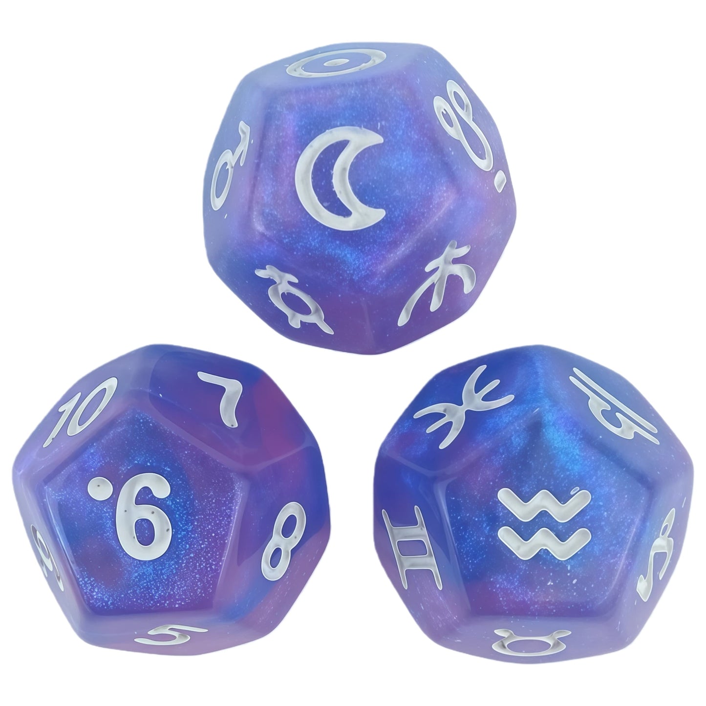 Acrylic Dice ‌12-Zodiac Polyhedral DnD D&D Dice Set