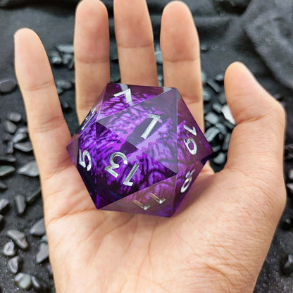 Resin Dice 55mm Resin Drifting Sand Dragon's Eye Design d20 DnD D&D Dice Set