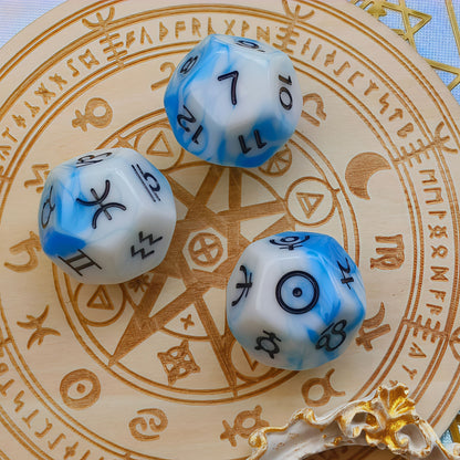 Acrylic Dice ‌D12-Sided Multi-Color Star Constellation Polyhedral DnD D&D Dice Set