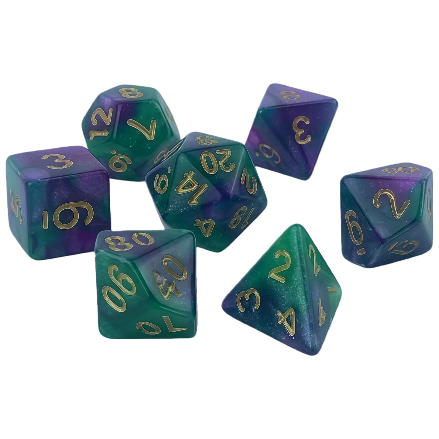 Ensemble de dés acryliques à double couleur pour jeux de rôle (D&amp;D)
