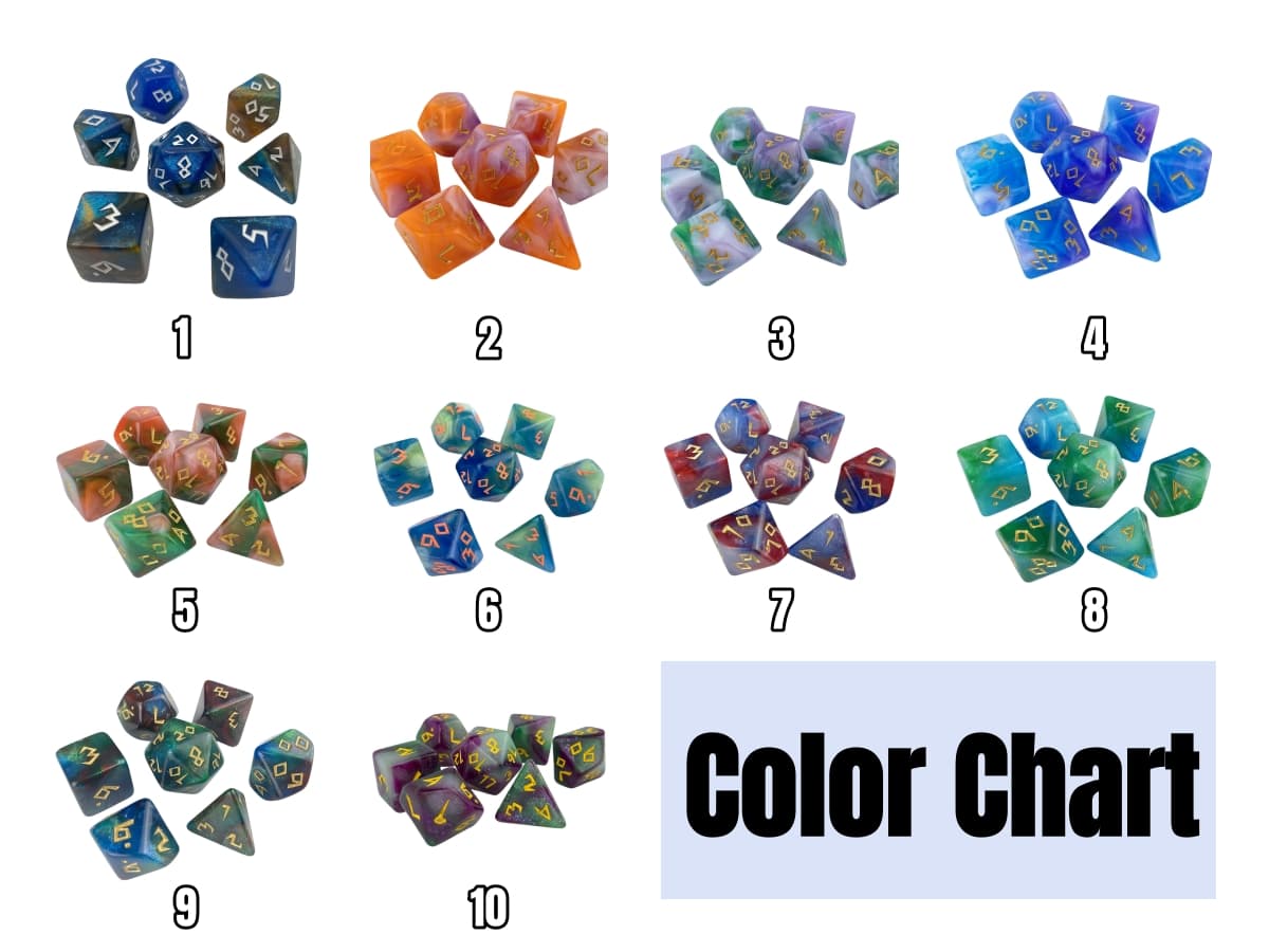 Acrylic Dice ‌Three-Color Iridescent Polyhedron DnD D&D Dice Set