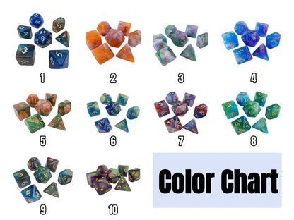 Acrylic Dice ‌Three-Color Iridescent Polyhedron DnD D&D Dice Set