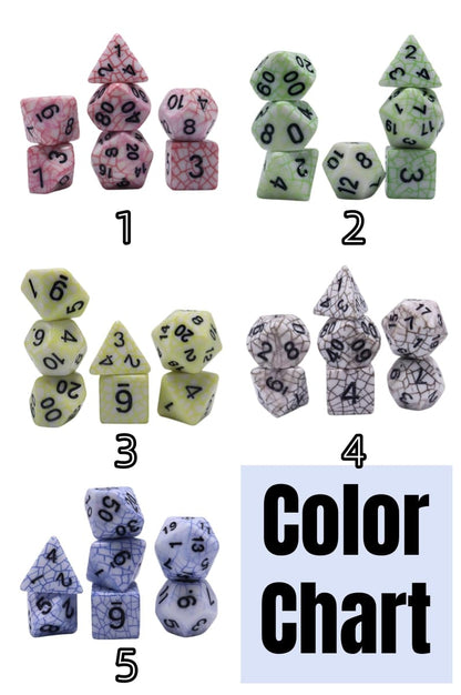 Acrylic Dice Webbed Polyhedral DnD D&D Dice Set