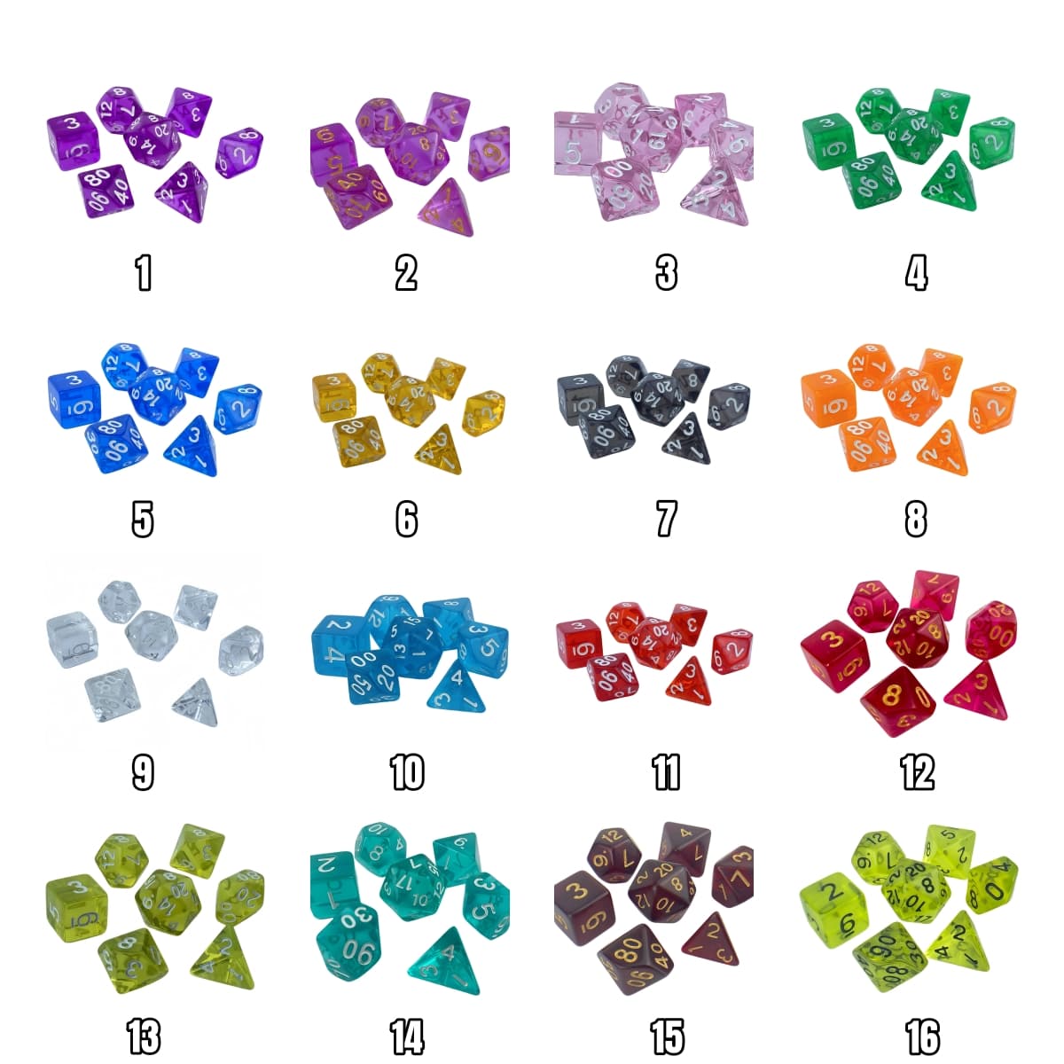 Acrylic Dice ‌Colored transparent dice‌ DnD D&D Dice Set