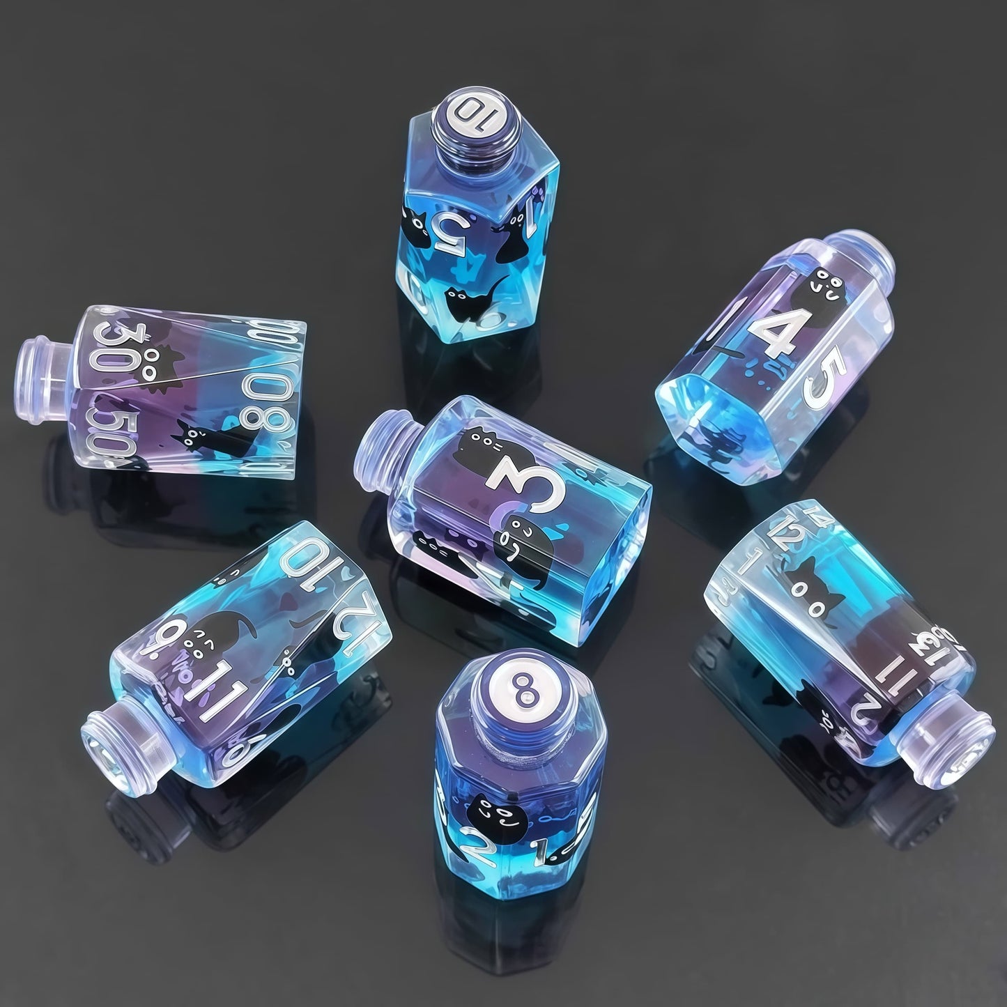 Resin Dice ‌Irregular Potion Bottle DnD D&D Dice Set