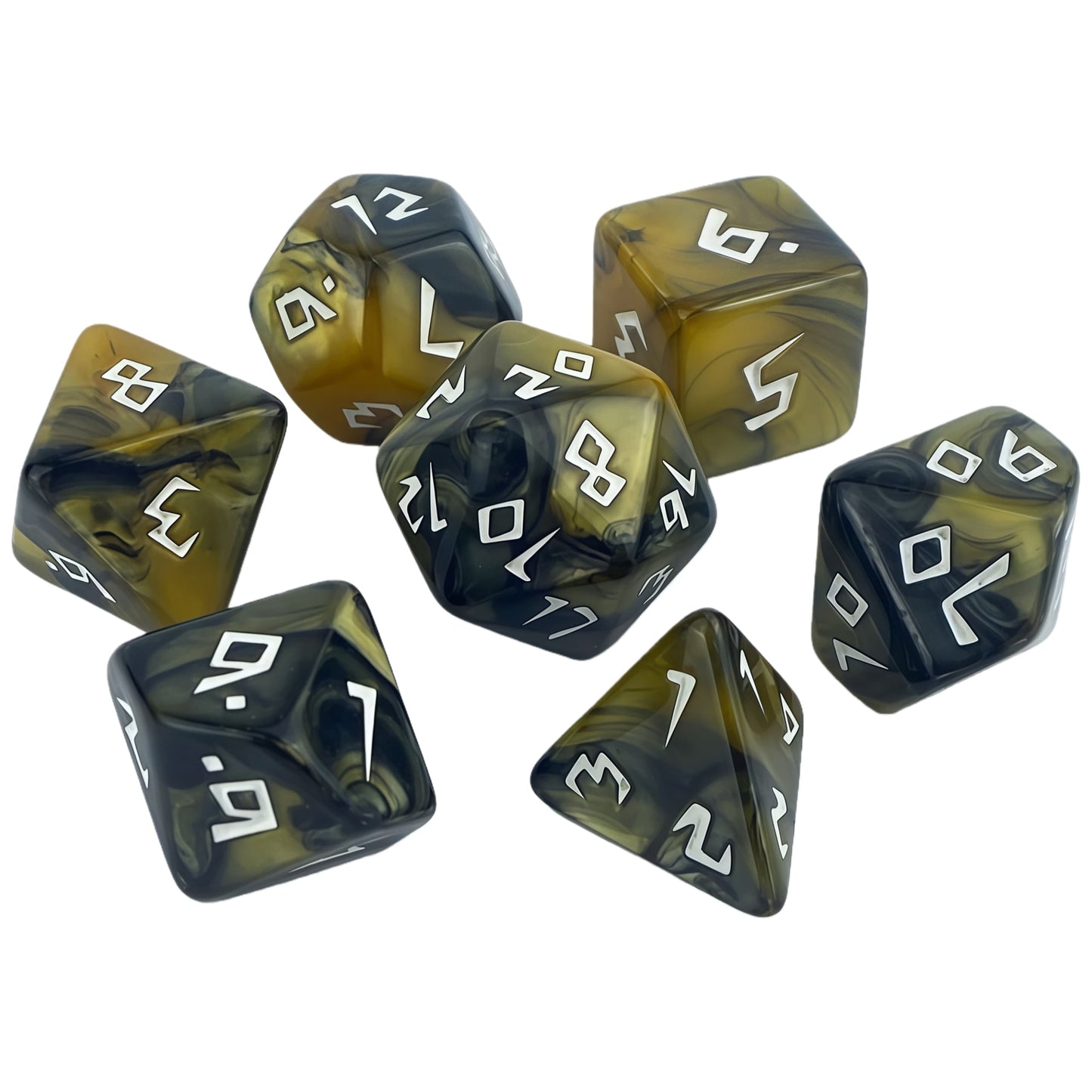 Acrylic Dice Two-Tone Polyhedral DnD D&D Dice Set