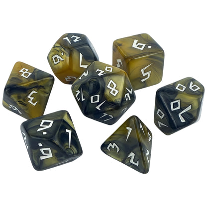 Acrylic Dice Two-Tone Polyhedral DnD D&D Dice Set