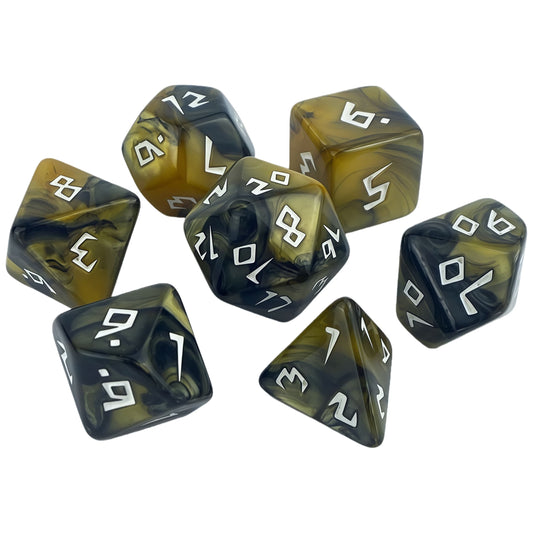 Acrylic Dice Two-Tone Polyhedral DnD D&D Dice Set