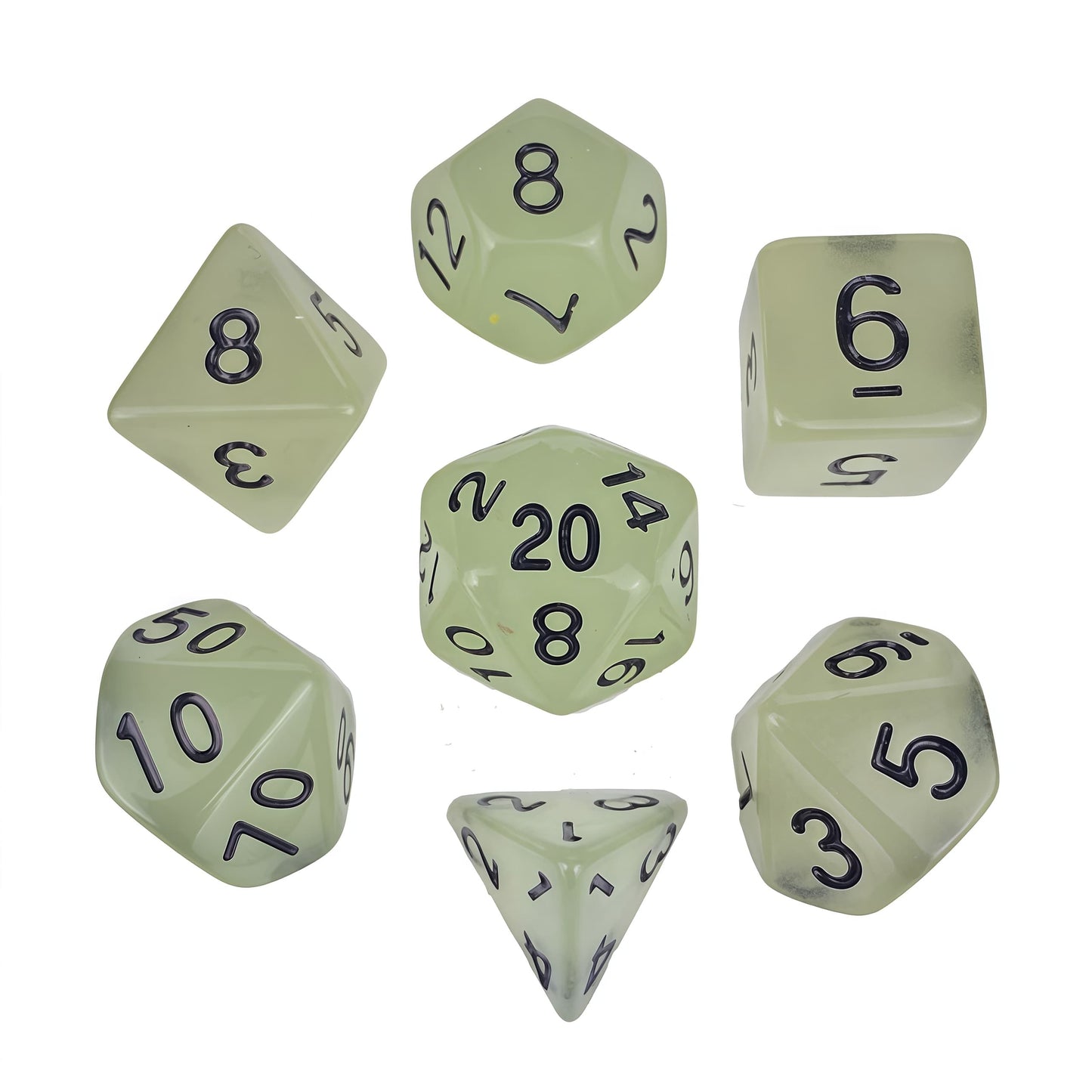 Acrylic Dice‌ Glow-in-the-Dark Polyhedral DnD D&D Dice Set