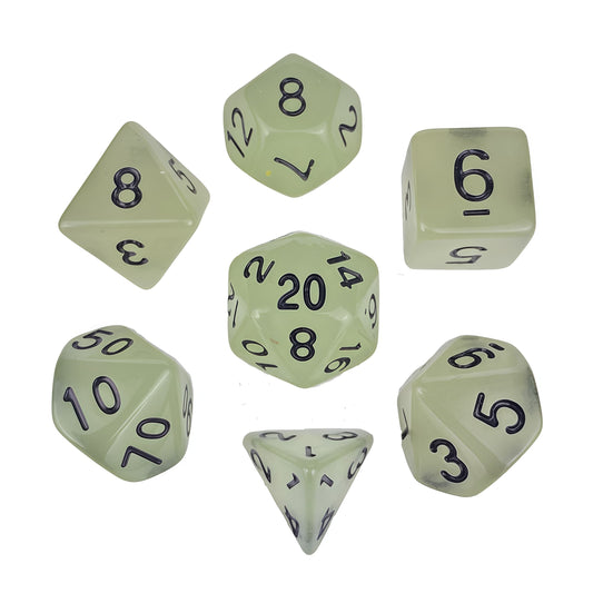 Acrylic Dice‌ Glow-in-the-Dark Polyhedral DnD D&D Dice Set
