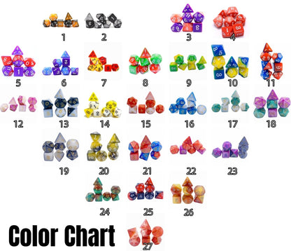Acrylic Dice Duo-Tone Layered Polyhedral DnD D&D Dice Set