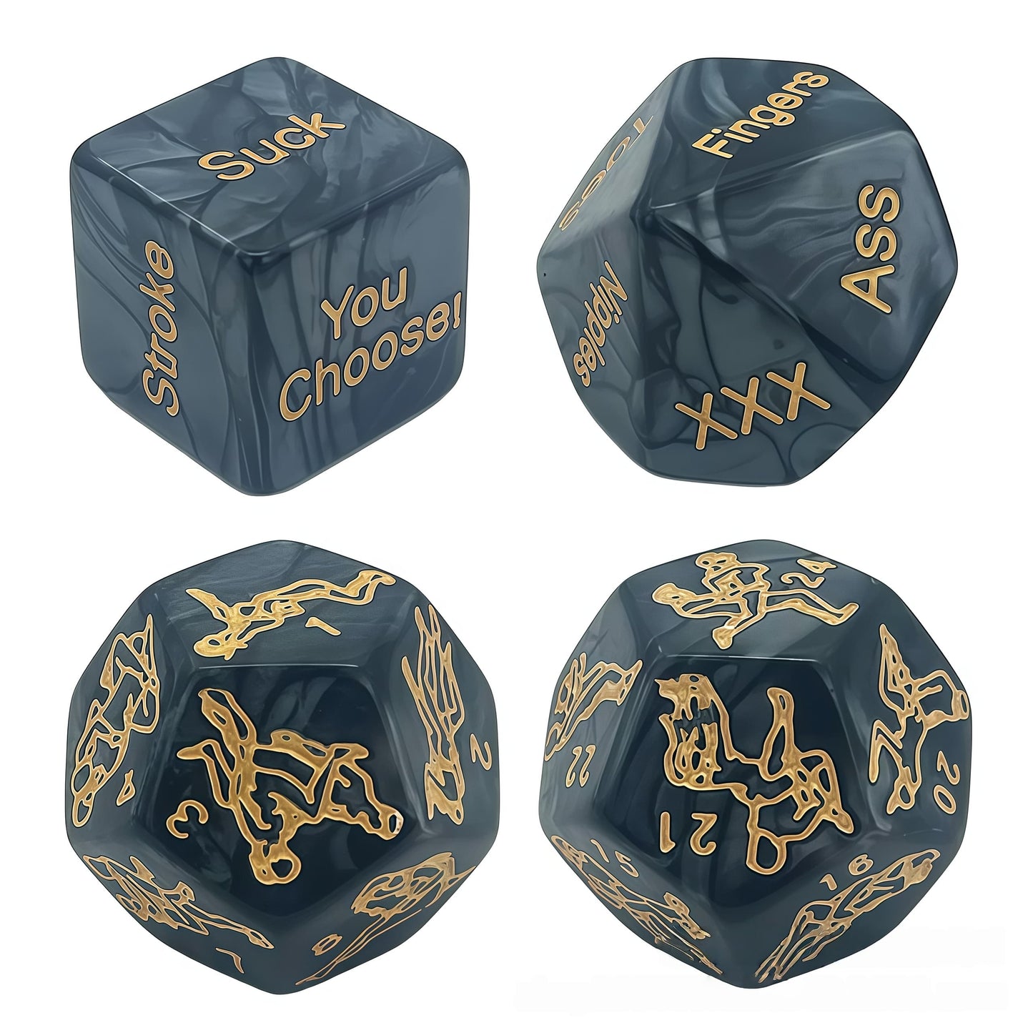 Acrylic Dice‌ Emotional Connection Polyhedron with Pearl Pattern DnD D&D Dice Set