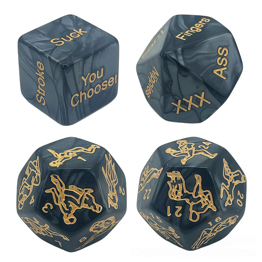 Acrylic Dice‌ Emotional Connection Polyhedron with Pearl Pattern DnD D&D Dice Set