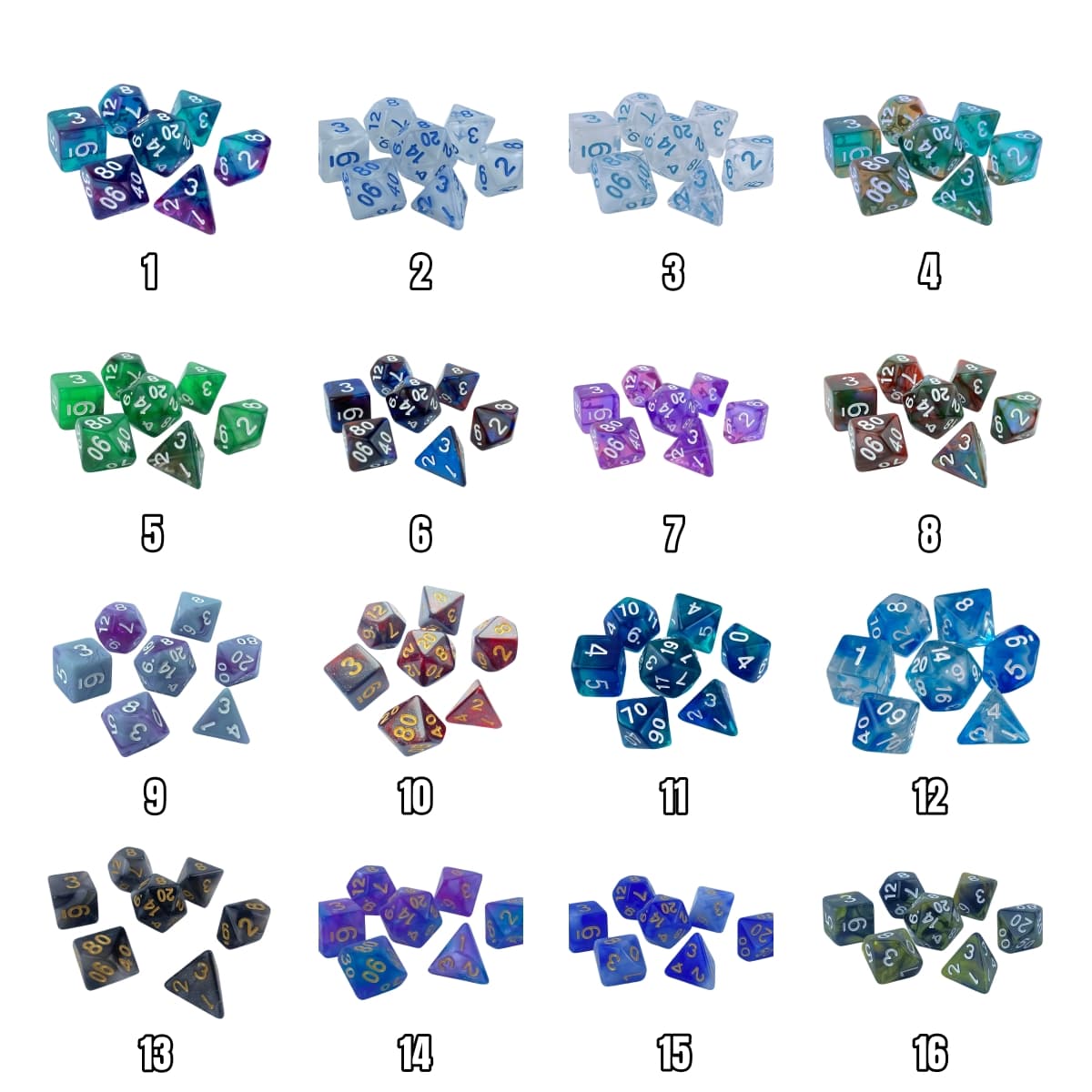 Ensemble de dés acryliques à double couleur pour jeux de rôle (D&amp;D)